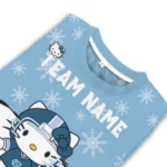 North Carolina Tar Heels Sweater Personalized Hello Kitty Light Blue Best Selling