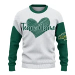North Dakota State Bison Sweater Custom Heart Sketch Green White Best Selling