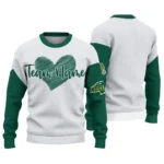 North Dakota State Bison Sweater Custom Heart Sketch Green White Best Selling