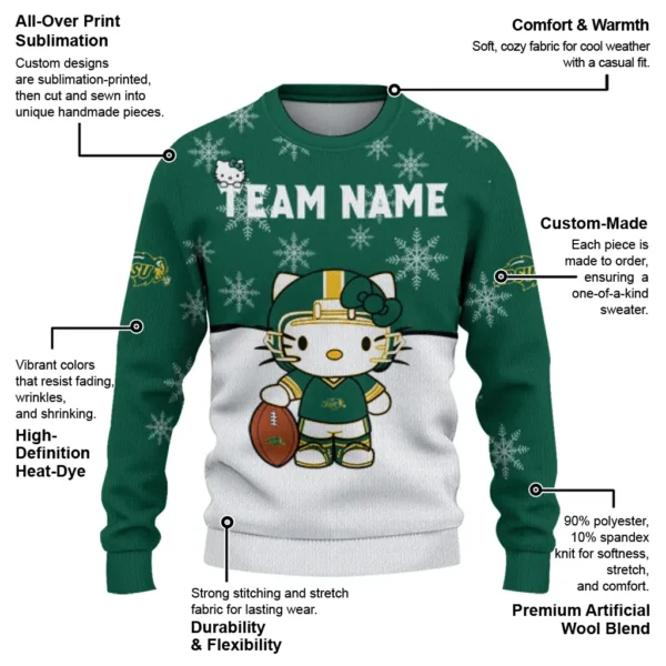 North Dakota State Bison Sweater Custom Hello Kitty Green New Arrival