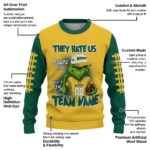 North Dakota State Bison Sweater Personalized Grinch Fierce Green Best Selling