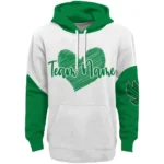 North Texas Mean Green Hoodie Personalized Scribble Heart Green White Best Selling