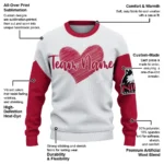 Northern Illinois Huskies Sweater Customized Heart Sketch Red White Best Selling