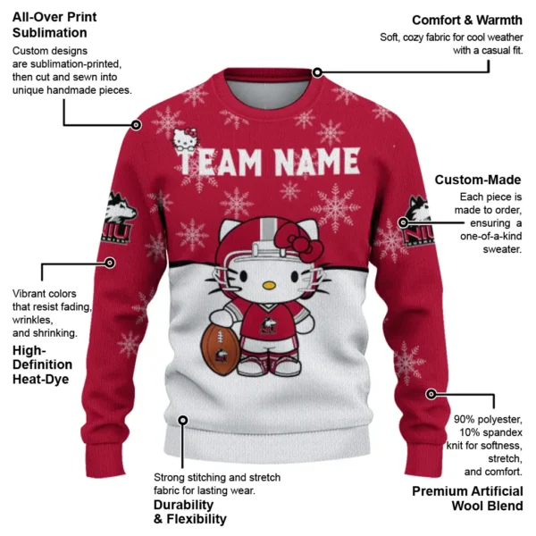 Northern Illinois Huskies Sweater Customized Hello Kitty Red New Arrival