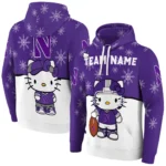 Northwestern Wildcats Hoodie Custom Hello Kitty Purple Best Selling