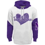 Northwestern Wildcats Hoodie Customized Scribble Heart Purple White Best Selling