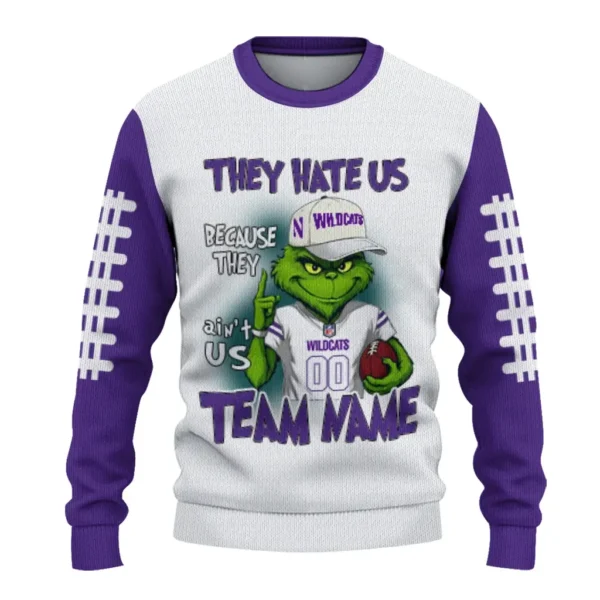 Northwestern Wildcats Sweater Customized Grinch Fierce Purple Best Selling