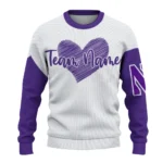Northwestern Wildcats Sweater Personalized Heart Sketch Purple White Best Selling