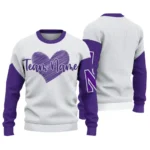 Northwestern Wildcats Sweater Personalized Heart Sketch Purple White Best Selling