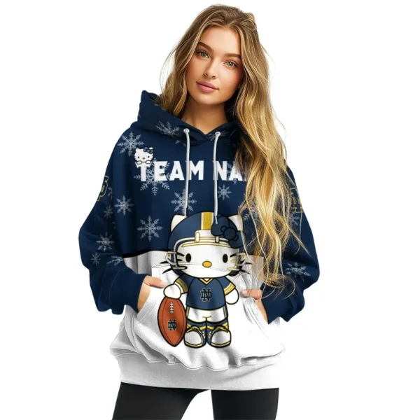Notre Dame Fighting Irish Hoodie Customized Hello Kitty Navy High Quality