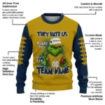 Notre Dame Fighting Irish Sweater Personalized Grinch Fierce Navy Best Selling