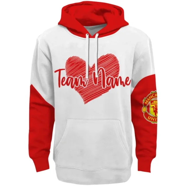 Nottingham Forest Hoodie Custom Scribble Heart Red White Best Selling
