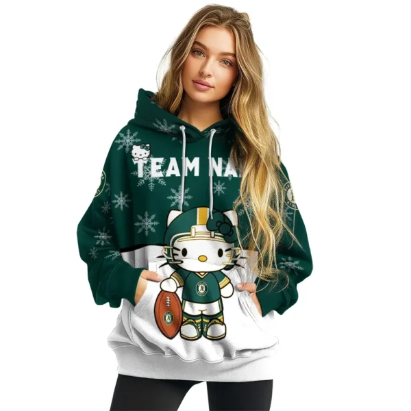 Oakland Athletics Hoodie Personalized Hello Kitty Green High Quality
