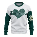 Oakland Athletics Sweater Customized Heart Sketch Green White Best Selling