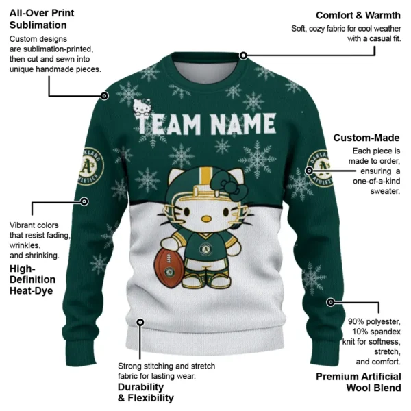 Oakland Athletics Sweater Customized Hello Kitty Green New Arrival