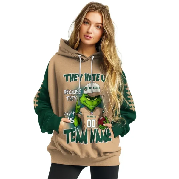 Ohio Bobcats Hoodie Personalized Grinch Fierce Green High Quality
