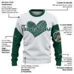 Ohio Bobcats Sweater Personalized Heart Sketch Green White Best Selling