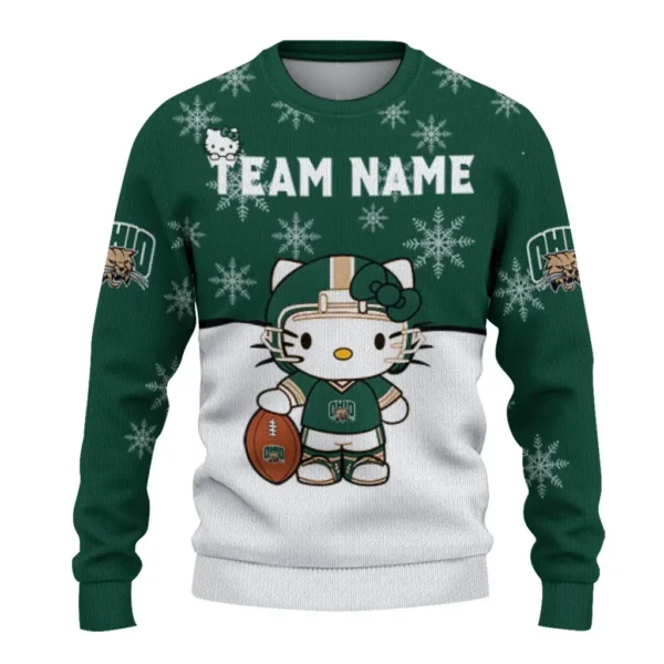Ohio Bobcats Sweater Personalized Hello Kitty Green Best Selling