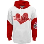 Ohio State Buckeyes Hoodie Custom Scribble Heart Scarlet White Best Selling