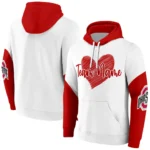 Ohio State Buckeyes Hoodie Custom Scribble Heart Scarlet White Best Selling