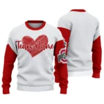 Ohio State Buckeyes Sweater Customized Heart Sketch Scarlet White Best Selling