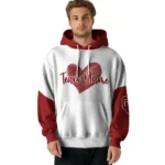 Oklahoma Sooners Hoodie Customized Scribble Heart Crimson White Best Selling