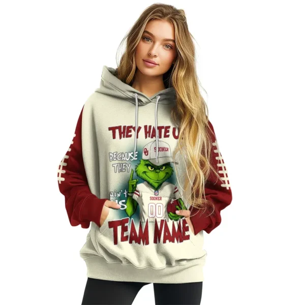 Oklahoma Sooners Hoodie Personalized Grinch Fierce Crimson High Quality