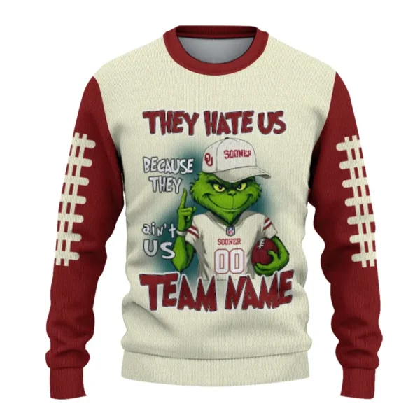 Oklahoma Sooners Sweater Customized Grinch Fierce Crimson Best Selling