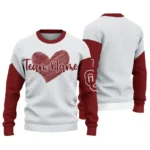 Oklahoma Sooners Sweater Personalized Heart Sketch Crimson White Best Selling