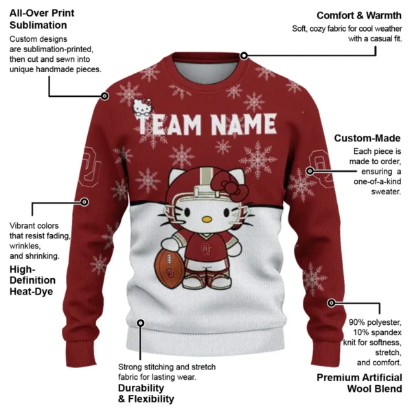 Oklahoma Sooners Sweater Personalized Hello Kitty Crimson New Arrival
