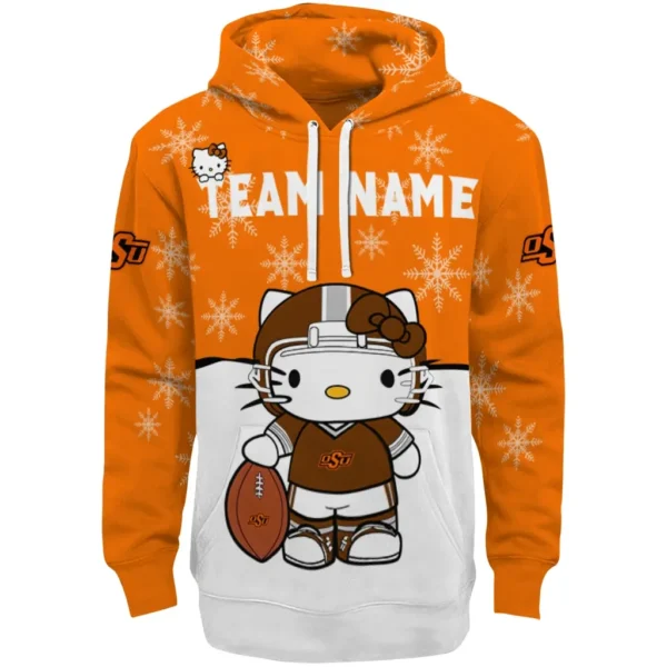 Oklahoma State Cowboys Hoodie Customized Hello Kitty Orange Best Selling