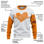 Oklahoma State Cowboys Sweater Custom Heart Sketch Orange White Best Selling