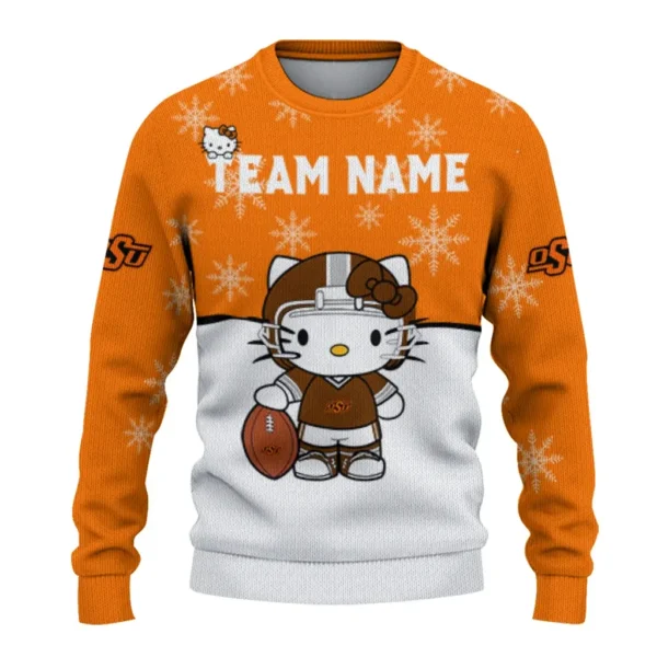 Oklahoma State Cowboys Sweater Custom Hello Kitty Orange Best Selling