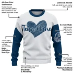 Old Dominion Monarchs Sweater Custom Heart Sketch Blue White Best Selling