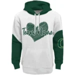 Oregon Ducks Hoodie Custom Scribble Heart Green White Best Selling