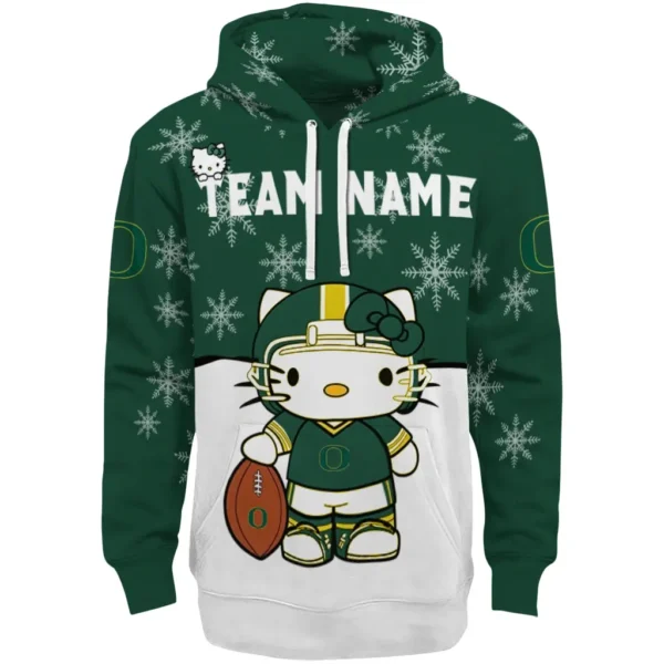 Oregon Ducks Hoodie Personalized Hello Kitty Green Best Selling