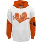 Oregon State Beavers Hoodie Customized Scribble Heart Orange White Best Selling