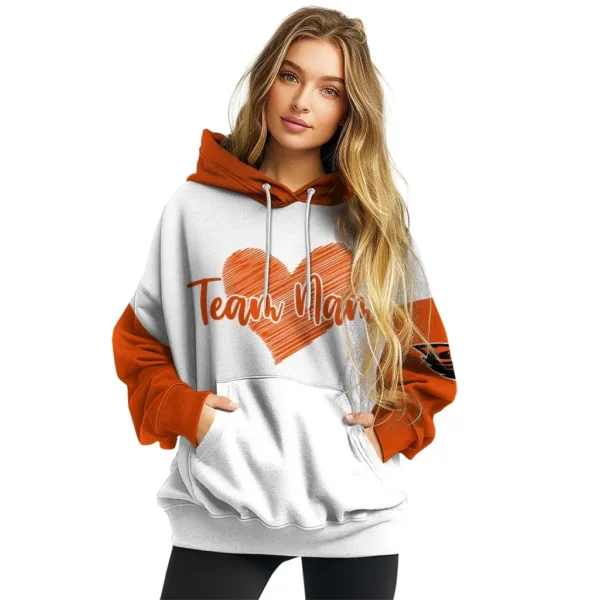 Oregon State Beavers Hoodie Customized Scribble Heart Orange White High Quality