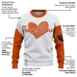 Oregon State Beavers Sweater Personalized Heart Sketch Orange White Best Selling