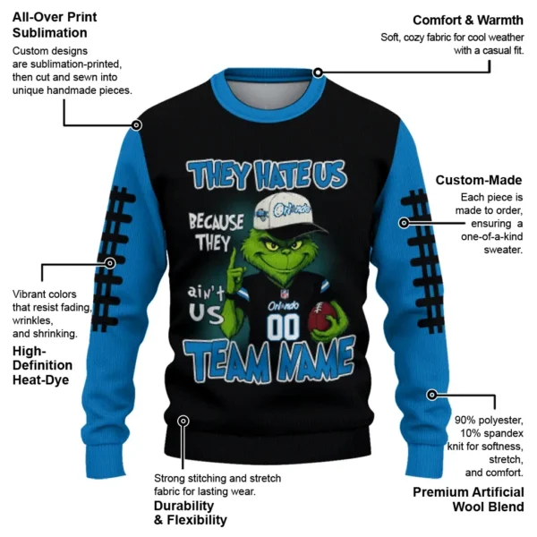 Orlando Magic Sweater Custom Grinch Fierce Blue New Arrival
