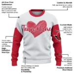 Ottawa Senators Sweater Personalized Heart Sketch Red White Best Selling