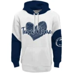 Penn State Nittany Lions Hoodie Customized Scribble Heart Blue White Best Selling