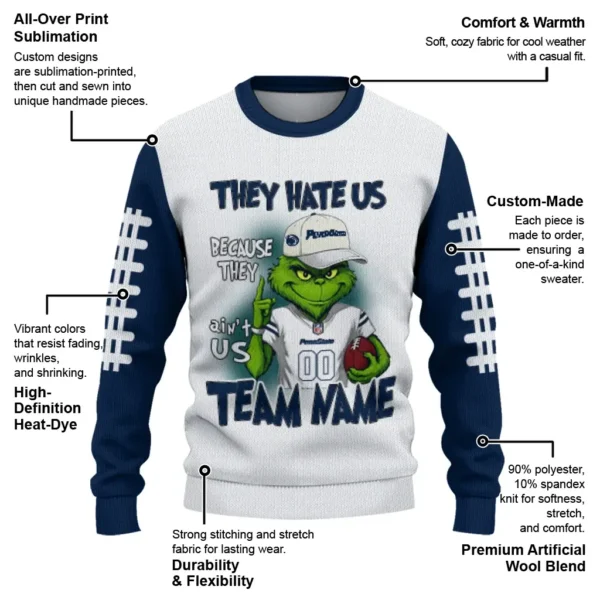 Penn State Nittany Lions Sweater Customized Grinch Fierce Blue New Arrival