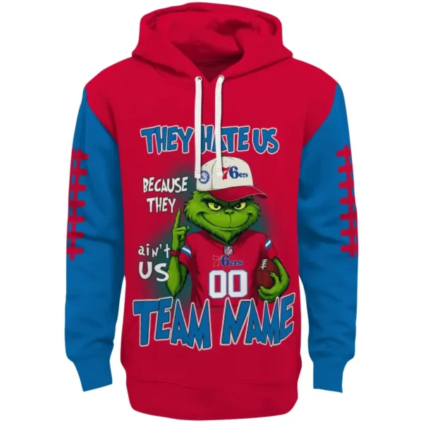 Philadelphia 76ers Hoodie Personalized Grinch Fierce Blue Best Selling