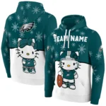 Philadelphia Eagles Hoodie Custom Hello Kitty Green Best Selling