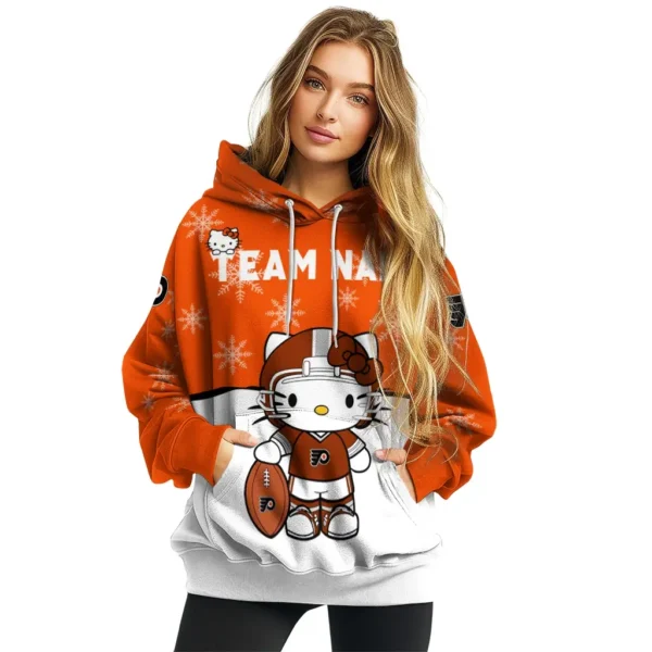 Philadelphia Flyers Hoodie Customized Hello Kitty Orange High Quality