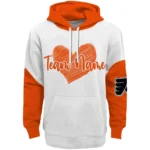 Philadelphia Flyers Hoodie Personalized Scribble Heart Orange White Best Selling