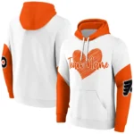 Philadelphia Flyers Hoodie Personalized Scribble Heart Orange White Best Selling