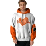 Philadelphia Flyers Hoodie Personalized Scribble Heart Orange White Best Selling