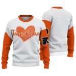 Philadelphia Flyers Sweater Custom Heart Sketch Orange White Best Selling